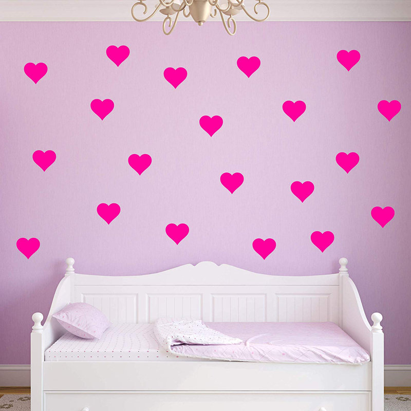 Décalcomanie murale dame, H 1,9 po x l 2 po, Rose vif