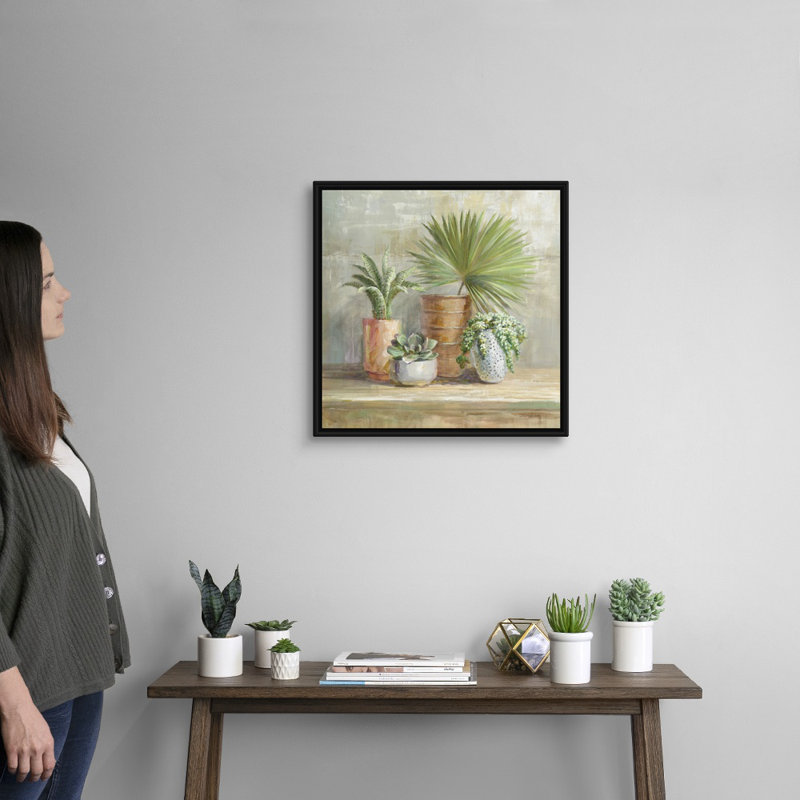 Art mural sur toile de jardin d'intérieur, Toile encadrée noire, H 20 po x l 20 po x P 1,75 po