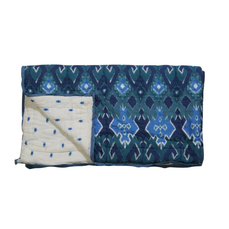 Cotton Geometric Shapes Quilt, King Quilt + 2 Shams