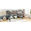 Lit simple mezzanine en métal noir, tablette de rangement, garde-corps, style classique, cadre, 350 lb pour lit noir, minimaliste, adolescents