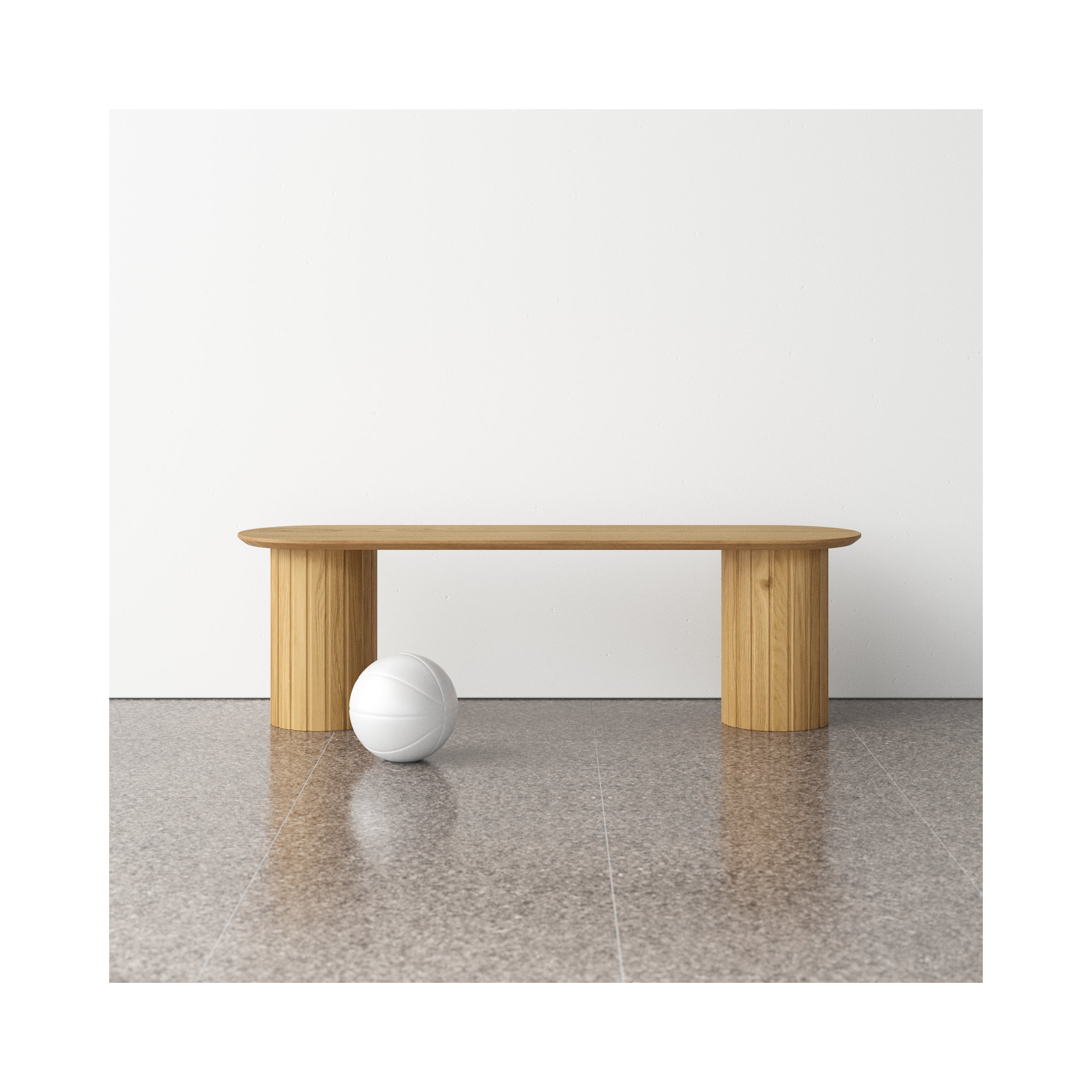 Daley Solid Wood Bench, Natural