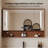 35.83"Solid + Manufactured Wood Bathroom Washbasin Vanity With a Mirror Cabinet-2089298519