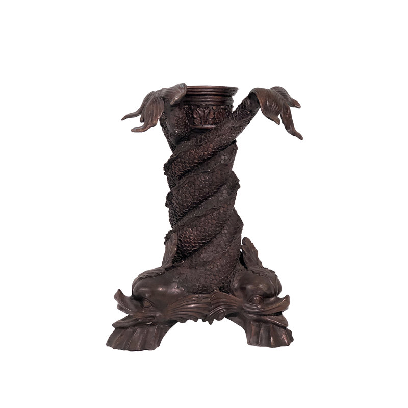 Sculpture bronze avec trois poissons