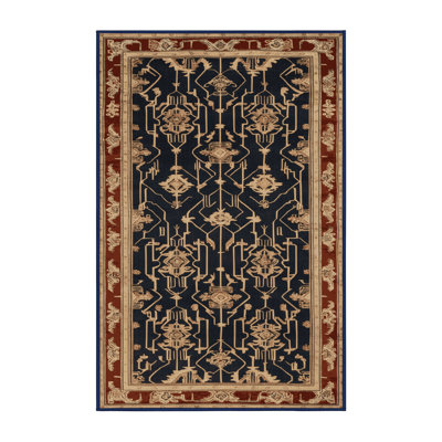 Machine Washable Art Deco Purple Area Rug