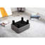 Repose-pieds gris, tissu en lin et pieds en plastique pour le salon Repose-pieds gris confortable