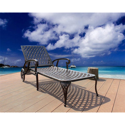 Chaise longue en aluminium coulé brun 1Pcs