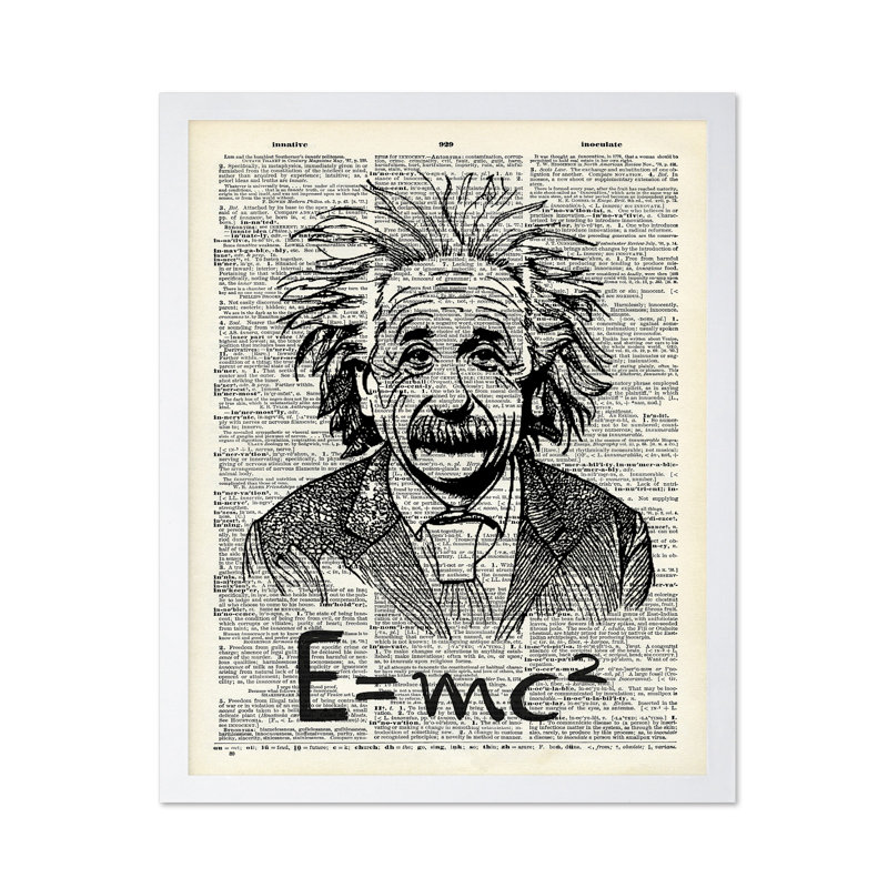 Albert Einstein, Poster, White Framed, 11"H x 14"W