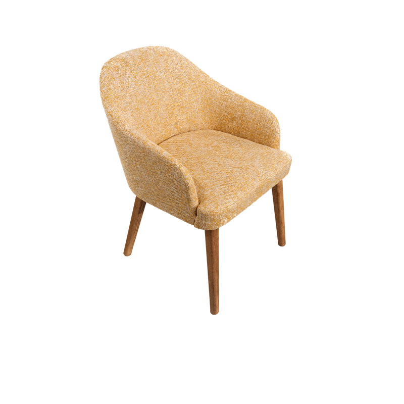 46cm H Upholstered Armchair in Yellow