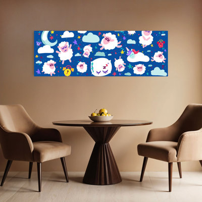 «Sweet Sleeping Sheep Dreams Dreamy Playful Tranquil Animal Landscape», art mural