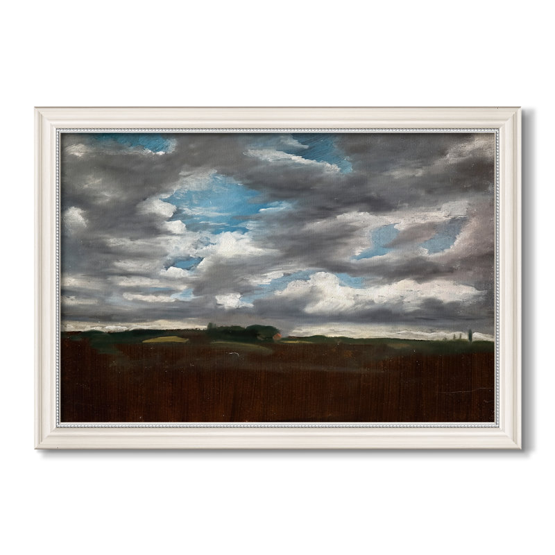 Paysage étendu avec des nuages gris, v. 1821-1822-John Constable-Toile encadrée sur mesure, 24x34 INNER SIZE, Antique Chalk
