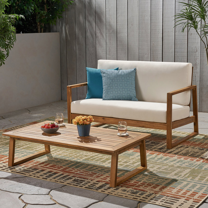 BELGIAN LOVESEAT & COFFEE TABLE