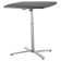 NPS Café Time Adjustable-Height Table, Charcoal Slate Top, Silver Frame