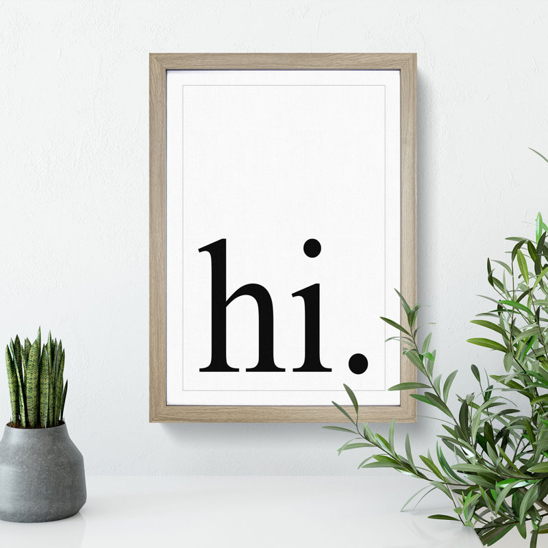Hi Black - Framed Print, 90cm H x 65cm W x 2cm D, Oak Framed