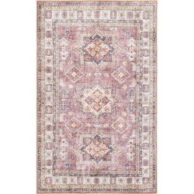 Tapis huguenot aucun de couleur rose antique