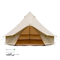 VEVOR 5-Person 100% Cotton Canvas Bell Tent 9.8 ft in Dia. Waterproof Canvas Camping Tent with Stove Jack