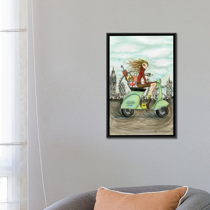 Art de londres, Toile avec cadre noir, H 26 po x l 18 po x P 1,5 po