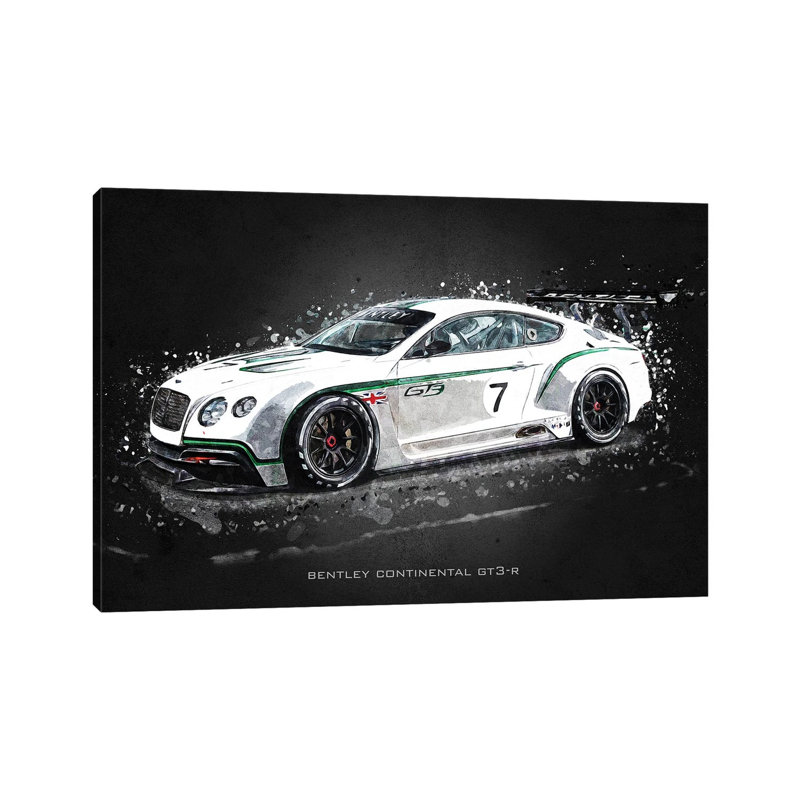 Bentley Continental GT3-R by Gab Fernando - Wrapped Canvas Print, 20.32 cm H x 30.48 cm W
