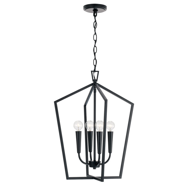 4 - Light Lantern Pendant, Matte Black