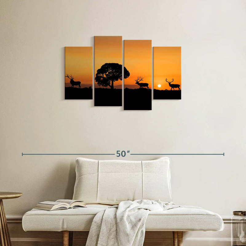 Brampt Elk Sunset, 22" H x 36" W