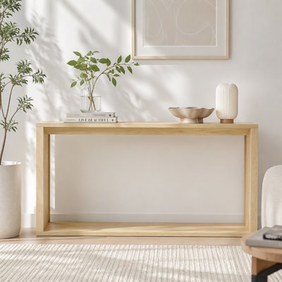 Rectangular Solid Wood Veneer Console Table