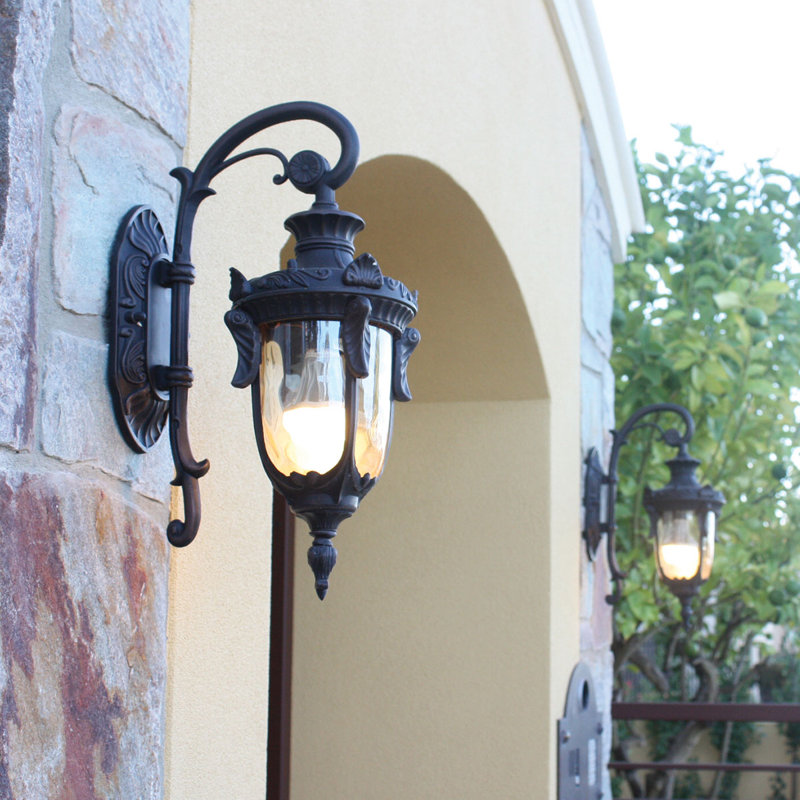 Greenville 52cm H Outdoor Wall Lantern, 43cm H x 17cm W x 24cm D, Old Bronze