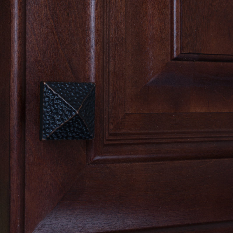 1 1/8" Length Square Knob, Oil Rubbed Bronze