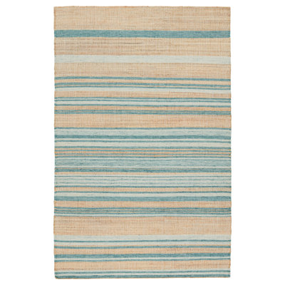 Bellechester Striped Area Rug in Beige/Blue