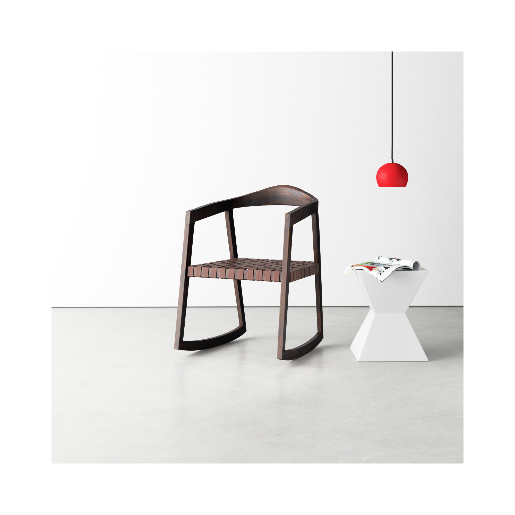 Crawford Rocking Chair, Cognac/Walnut