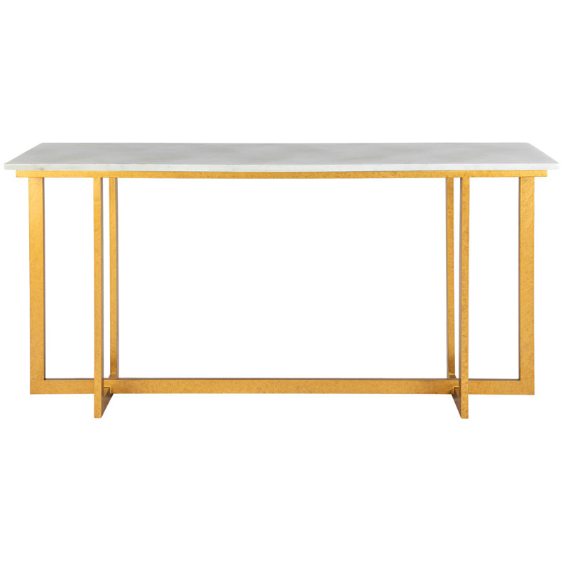 Chicago 72" Console Table, Carrera Marble, Royal Gold