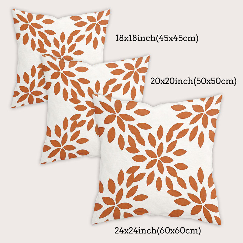 Housses de coussin JYK, Feuille orange à motif géométrique