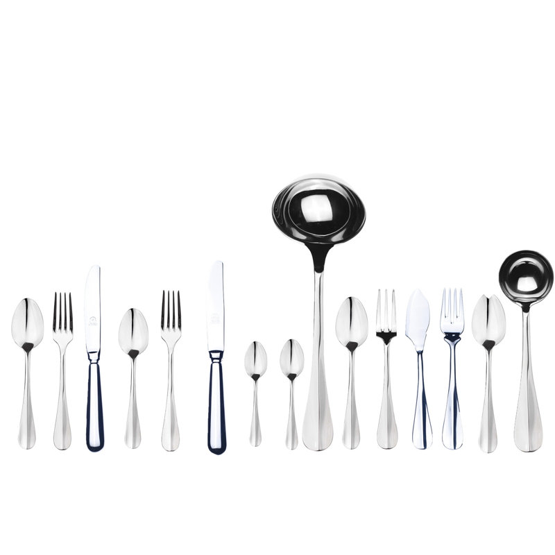 Ensemble de couverts Roma avec couteaux H / H - 126 pièces - Acier inoxydable