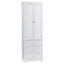 Grande armoire de rangement avec trois tiroirs pour salle de bain / bureau, tablettes réglables et dispositif anti-basculement-879991789