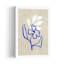 Impression d'art mural abstrait et minimaliste contemporain représentant une fleur bleue, essence florale, nature-1167780046