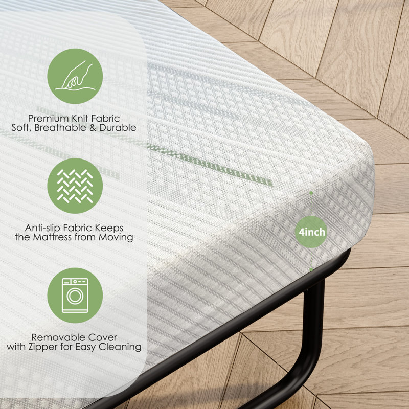 4" Medium Memory Foam Mattress for Sofa Beds, Sleeper Sofa Bed Mattress Replacement - MATTRESS ONLY, Full, 4"