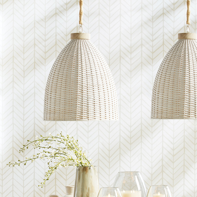 1 - Light Pendant, 92" H x 30" W  x 30" D, White
