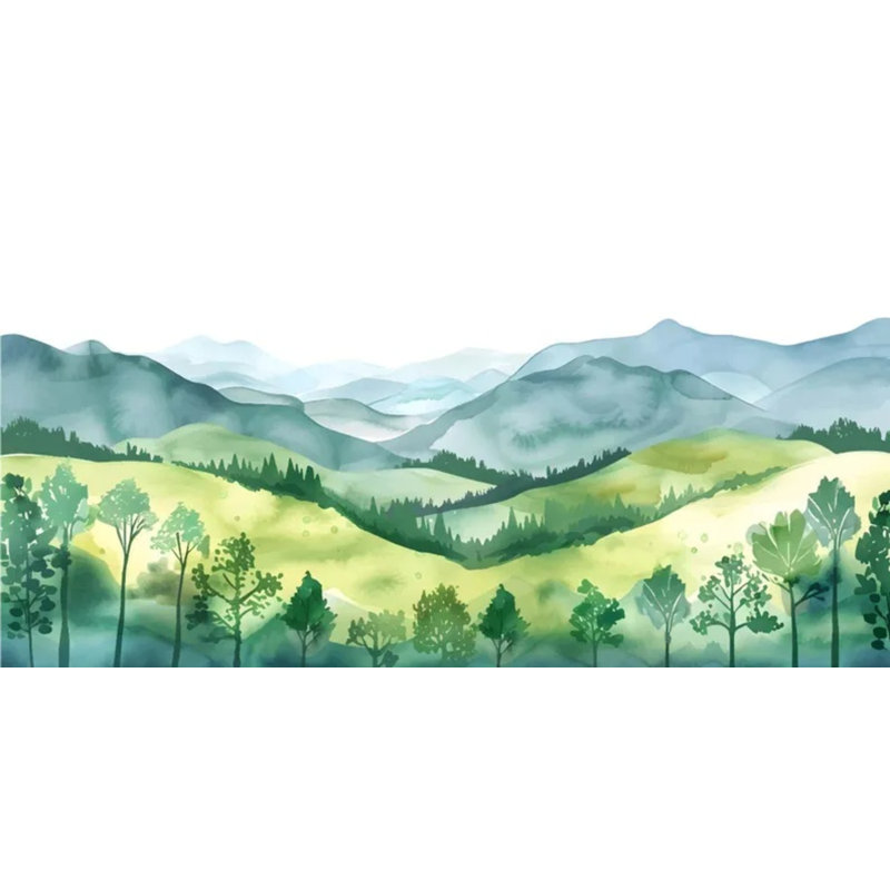 Murale verte Rolling Hills, L 160 po x l 108 po