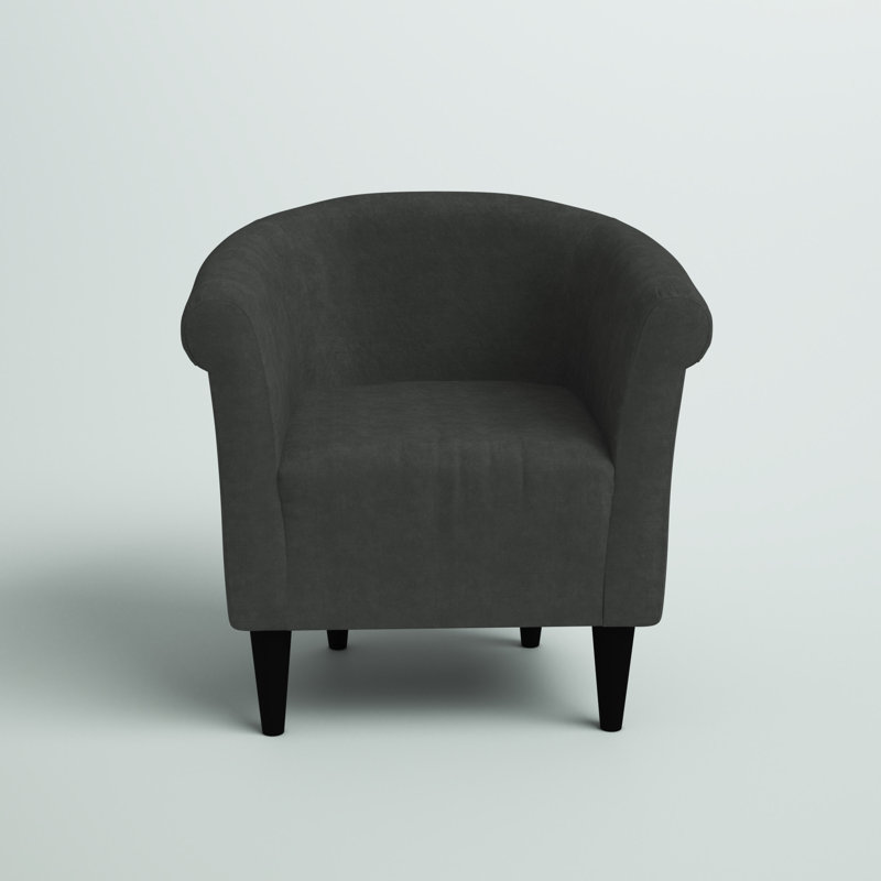 Fauteuil demi-tonneau de 31,5 po de largeur Liam, Microsuède cendré