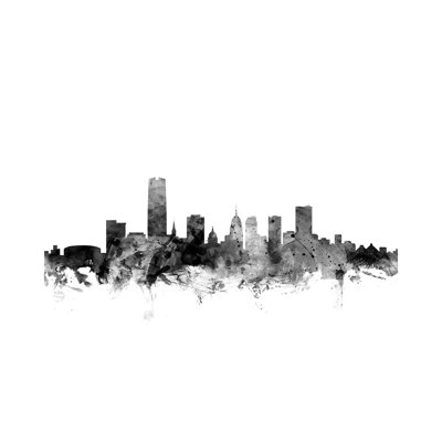 Oklahoma City In Black & White by Michael Tompsett - 1 Piece Wrapped Canvas Wall Art