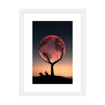 Lapin et pleine lune par Abdullah Evindar - reproduction de photo
