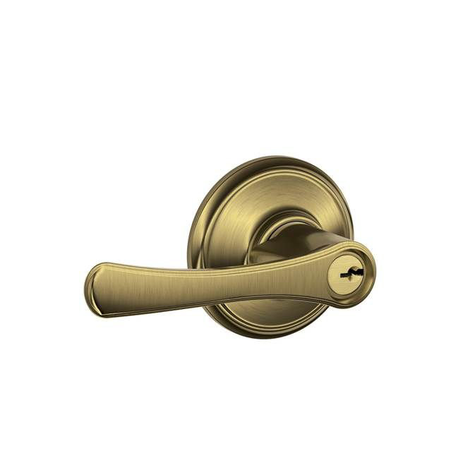 Avila Lever Keyed Entry Lock, Antique Brass, Yes