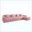 Canapé modulaire modulaire en L à 4 places sans os, canapé modulaire Cloud avec assise profonde, canapé modulaire moderne à 4 places avec coussins décoratifs et 1 repose-pieds mobile, tissu en velours côtelé-568423065-568423077-568423071