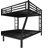 Black Metal Queen over King Bunk Bed | Space - Saving Design for Teens & Adults | Noise - Reduced & Box Spring - Free