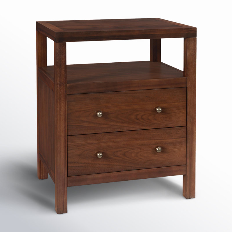 Nora 2-Drawer Nightstand, Walnut