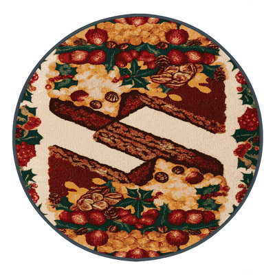 Washable Fruit cake Desserts Area Rug
