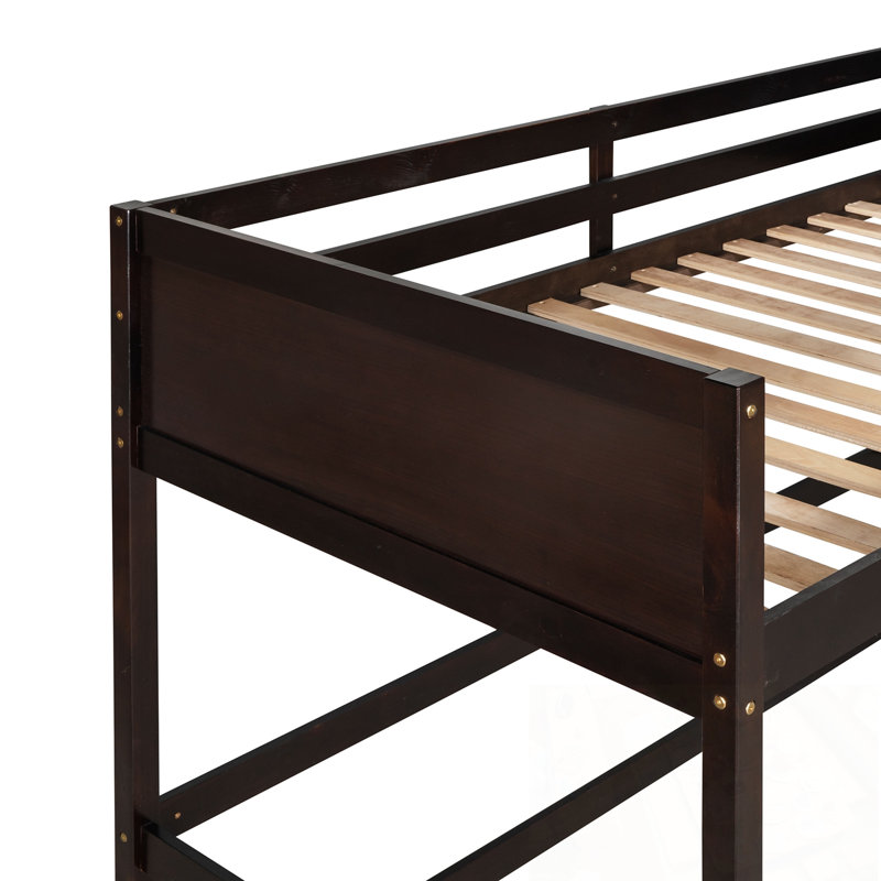 Lit mezzanine simple en bois avec échelle, Espresso