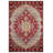 Marisol Burgundy Beige Oriental Machine Printed Cotton Polyester Area Rug-666416225