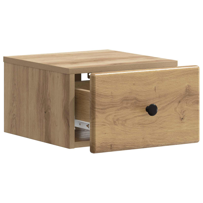 34.5 cm W Bedside Table, Artisan Oak