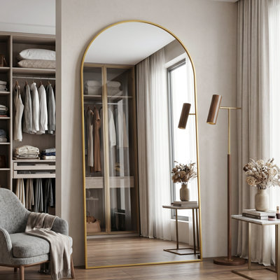 Arched  Metal Oversized Full-Length Mirror