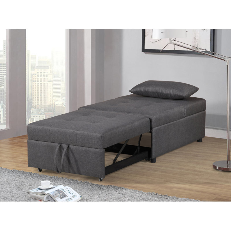 Doreeann Twin 31'' Upholstered Futon Chair, Grey