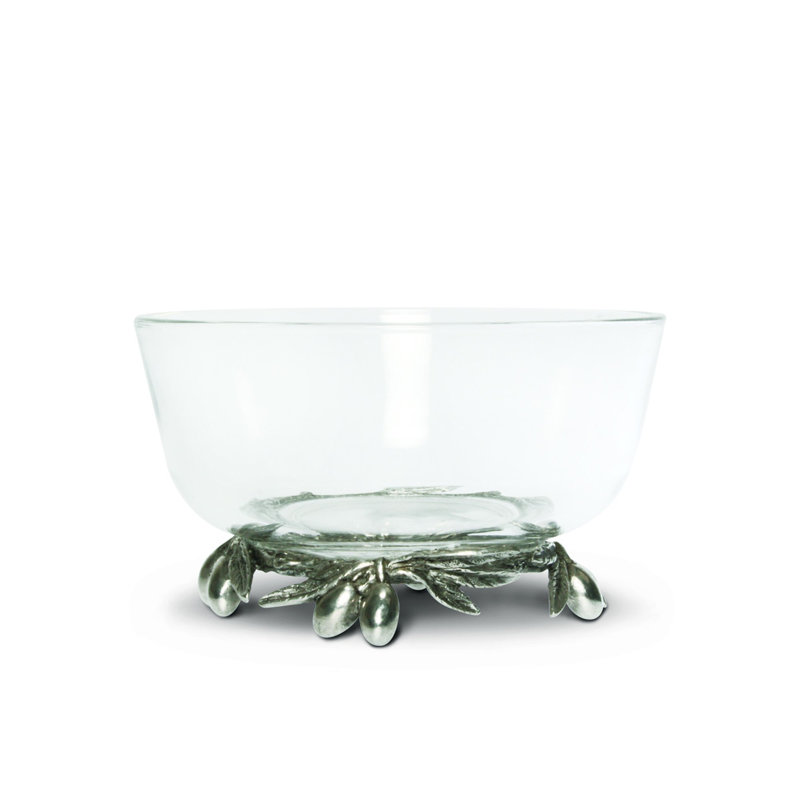 Olive Grove Glass Dessert Bowl